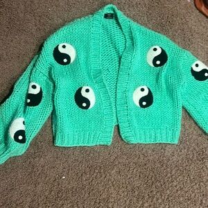 Crocheted cardigan green size small/medium